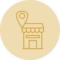 Shop Location Line Yellow Circle Icon vector