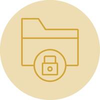 Data Security Line Yellow Circle Icon vector