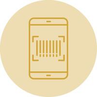 Barcode Scan Line Yellow Circle Icon vector