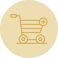 Add to Cart Line Yellow Circle Icon vector