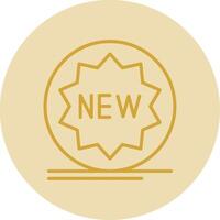 New Tag Line Yellow Circle Icon vector