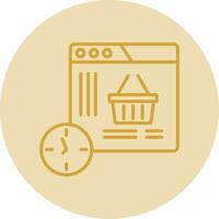 Shopping Time Line Yellow Circle Icon vector