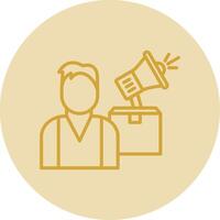 Merchandiser Line Yellow Circle Icon vector
