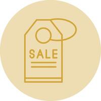 Sale Line Yellow Circle Icon vector