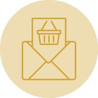 Email Marketing Line Yellow Circle Icon vector