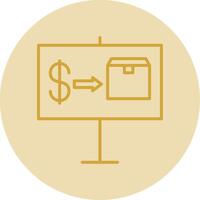 Sales Planning Line Yellow Circle Icon vector