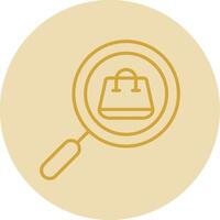 Market Research Line Yellow Circle Icon vector