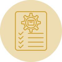 Inventory Management Line Yellow Circle Icon vector