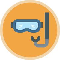 Goggles Flat Multi Circle Icon vector