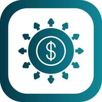 Budget Spending Glyph Gradient Corner Icon vector