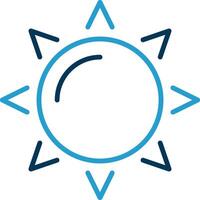 Sun Line Blue Two Color Icon vector