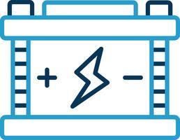 Accumulator Line Blue Two Color Icon vector