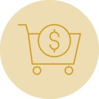 E-Commerce Line Yellow Circle Icon vector