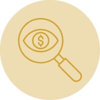 Cost Per Impression Line Yellow Circle Icon vector