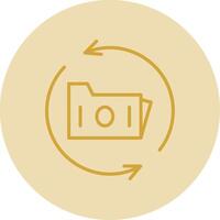 Data Backup Line Yellow Circle Icon vector