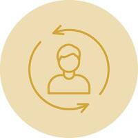 Human Resources Line Yellow Circle Icon vector