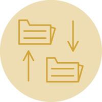File Sharing Line Yellow Circle Icon vector