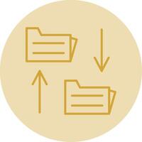 File Sharing Line Yellow Circle Icon vector