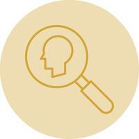 Intelligent Search Line Yellow Circle Icon vector