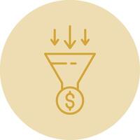 Conversion Optimization Line Yellow Circle Icon vector