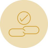 Backlink Checker Line Yellow Circle Icon vector