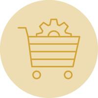 E-commerce Solution Line Yellow Circle Icon vector