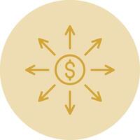 Affiliate Marketing Line Yellow Circle Icon vector