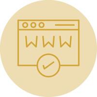 Domain Registration Line Yellow Circle Icon vector