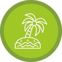 Palm Tree Line Multi Circle Icon vector