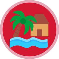 playa casa plano multi circulo icono vector