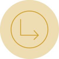 Turn Line Yellow Circle Icon vector