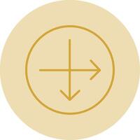 Intersect Line Yellow Circle Icon vector