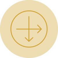 Intersect Line Yellow Circle Icon vector
