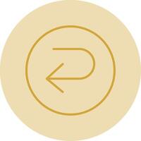 U Turn Line Yellow Circle Icon vector