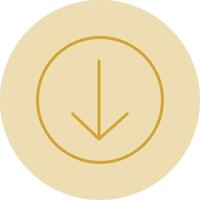 Down Arrow Line Yellow Circle Icon vector