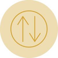 Swap Line Yellow Circle Icon vector