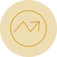 Trend Line Yellow Circle Icon vector