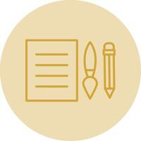Edit Tools Line Yellow Circle Icon vector