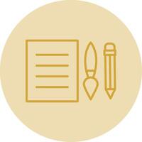 Edit Tools Line Yellow Circle Icon vector