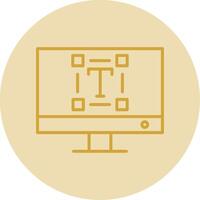 Typography Line Yellow Circle Icon vector