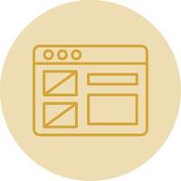 Wireframe Line Yellow Circle Icon vector