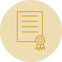 certificar línea amarillo circulo icono vector