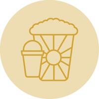 Popcorn Line Yellow Circle Icon vector