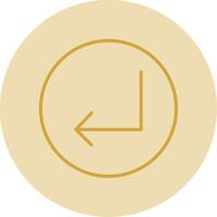 Turn Line Yellow Circle Icon vector