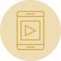Mobile App Line Yellow Circle Icon vector