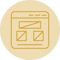 Wireframe Line Yellow Circle Icon vector