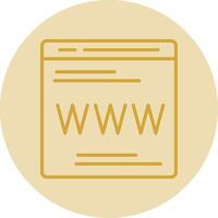 Web Page Line Yellow Circle Icon vector