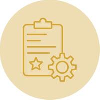 Quality Control Line Yellow Circle Icon vector