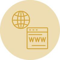 Web Services Line Yellow Circle Icon vector