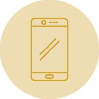 Smart phone Line Yellow Circle Icon vector